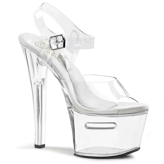 Pleaser Sandalette TIPJAR-708-2 Transparent Silber EU-40 / US-10