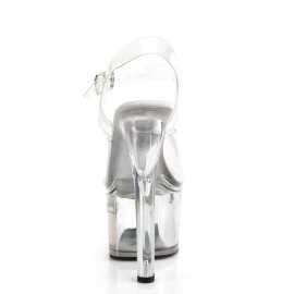 Pleaser Sandalette TIPJAR-708-2 Transparent Silber EU-40 / US-10