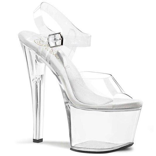 Pleaser Sandalette TREASURE-708 Transparent Silber EU-35 / US-5