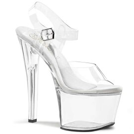 Pleaser Sandalette TREASURE-708 Transparent Silber EU-35 / US-5