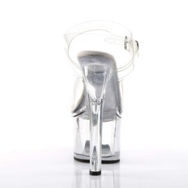 Pleaser Sandalette TREASURE-708 Transparent Silber EU-35 / US-5