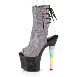 Pleaser Stiefelette UNICORN-1018G Lila-Blau Multi Glitter EU-35 / US-5