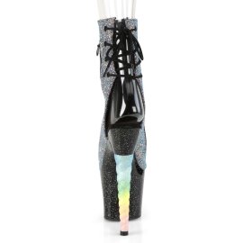 Pleaser Stiefelette UNICORN-1018G Lila-Blau Multi Glitter EU-35 / US-5
