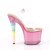 Pleaser Sandalette UNICORN-708T Transparent Pink-Bunt EU-35 / US-5