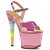 Pleaser Sandalette UNICORN-711T Pink schimmernd Bunt EU-35 / US-5
