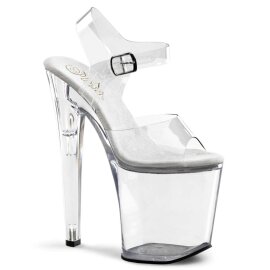 Pleaser Sandalette XTREME-808 Transparent Silber EU-37 /...
