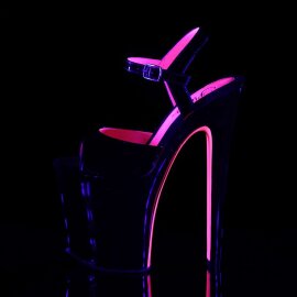 Pleaser Sandalette XTREME-809TT Schwarz Neon-Pink EU-37 / US-7