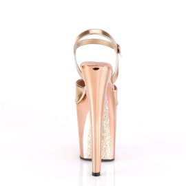 Pleaser Sandalette XTREME-809TTG Rose-Gold Metallic Chrom Glitter EU-35 / US-5