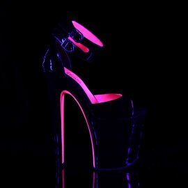 Pleaser Sandalette XTREME-875TT Schwarz Neon-Pink EU-37 / US-7