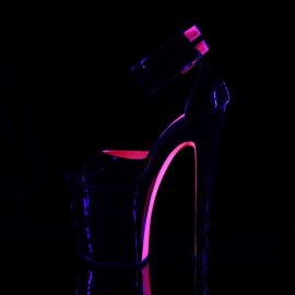 Pleaser Sandalette XTREME-875TT Schwarz Neon-Pink EU-38 / US-8