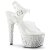 Pleaser Sandalette ADORE-708MR-5 Transparent Weiß-Silber Strass EU-35 / US-5