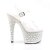 Pleaser Sandalette ADORE-708MR-5 Transparent Weiß-Silber Strass EU-35 / US-5