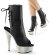 Pleaser Stiefelette BEJEWELED-1018DM-6 Schwarz Silber Multi Glitter EU-35 / US-5