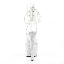 Pleaser Stiefelette BEJEWELED-1018DM-7 Transparent Silber Strass EU-35 / US-5