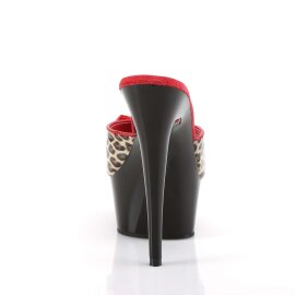 Pleaser Pantolette DELIGHT-601-6 Leopard Schwarz EU-35 / US-5