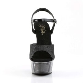 Pleaser Sandalette DELIGHT-609-5G Schwarz Glitter EU-35 /...