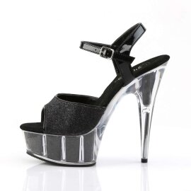 Pleaser Sandalette DELIGHT-609-5G Schwarz Glitter EU-35 / US-5
