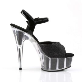 Pleaser Sandalette DELIGHT-609-5G Schwarz Glitter EU-35 / US-5
