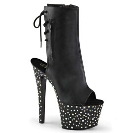 Pleaser Stiefelette STARDANCE-1018-7 Schwarz Silber Multi...