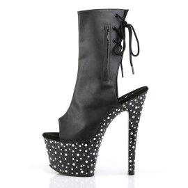 Pleaser Stiefelette STARDANCE-1018-7 Schwarz Silber Multi Glitter EU-35 / US-5