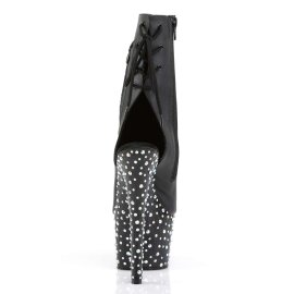 Pleaser Stiefelette STARDANCE-1018-7 Schwarz Silber Multi Glitter EU-35 / US-5