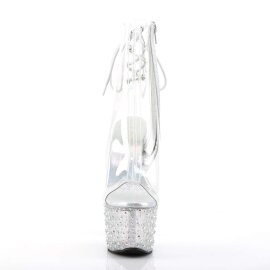 Pleaser Stiefelette STARDANCE-1018C-7 Transparent Silber...