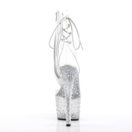 Pleaser Stiefelette STARDANCE-1018C-7 Transparent Silber Strass EU-39 / US-9
