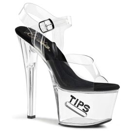 Pleaser Sandalette TIPJAR-708-5 Transparent Schwarz EU-37...