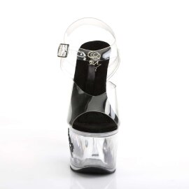Pleaser Sandalette TIPJAR-708-5 Transparent Schwarz EU-37...