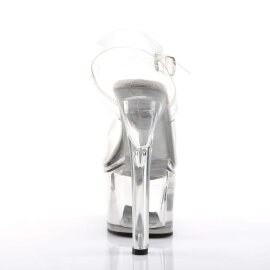 Pleaser Sandalette TIPJAR-708-5 Transparent Silber EU-35 / US-5