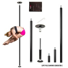 Lupit Pole Diamond G2 45 mm Pulverbeschichtet Schwarz 2,30 m - 2,80 m