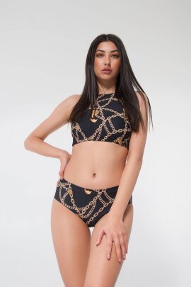 Pole Addict Crop Top Chaine Noir XS