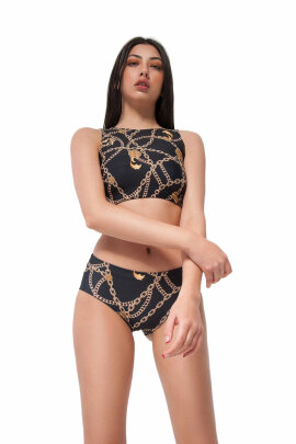 Pole Addict Crop Top Chaine Noir XS