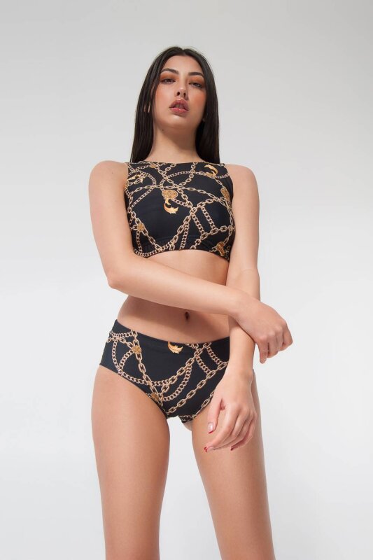 Pole Addict Crop Top Chaine Noir M