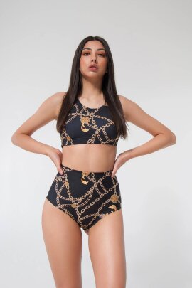 Pole Addict High Waist Shorts Chaine Noir XS