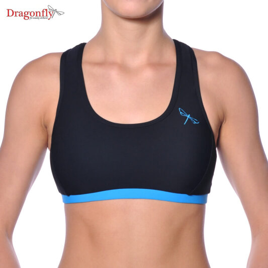 Dragonfly Top Sporty XS Schwarz / Himmelblau