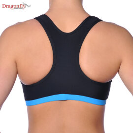 Dragonfly Top Sporty XS Schwarz / Himmelblau