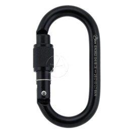 Carabiner with Screw Locking Device Black 25 kN