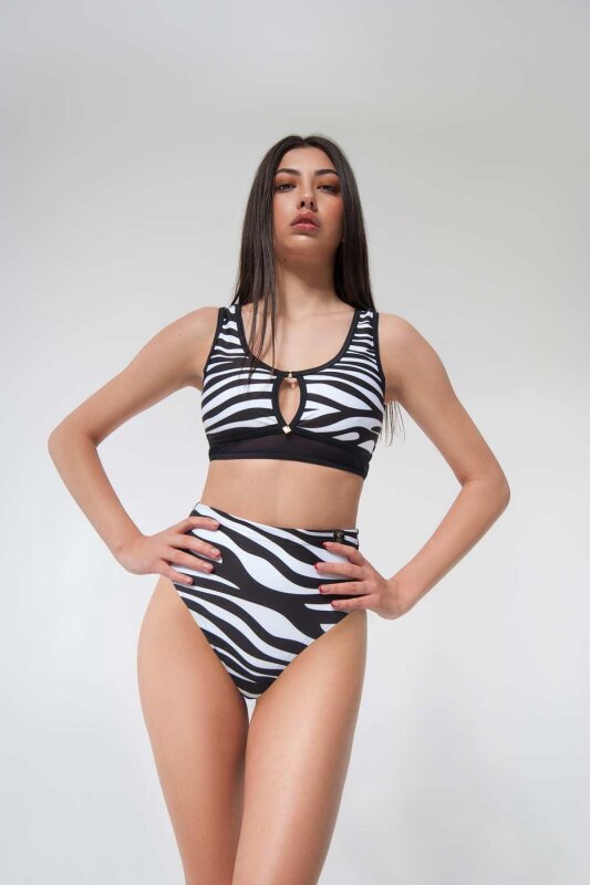 Pole Addict High Leg Shorts Zebra S