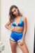 Lunalae Shorts Lure You High Waist Satin Electric Blue S