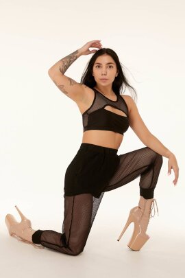 Polerina Jogpants Black Mesh XS
