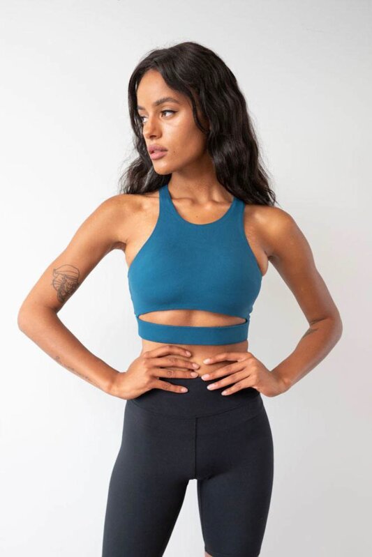 Lunalae Top Aliza High Neck Petrol S