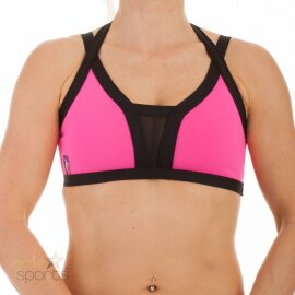PoleFit Top Peek A Boo M/L Hot Pink / Schwarz