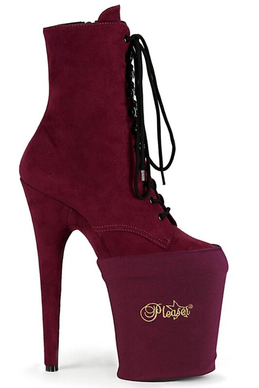 Pleaser High Heel Schutz Lycra Burgundrot