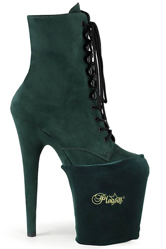 Pleaser High Heel Schutz Samt Emerald Grün