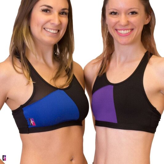 PoleFit Top GeoMesh Racer Back S Schwarz / Lila