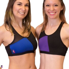 PoleFit Top GeoMesh Racer Back S Schwarz / Lila