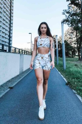 Pole Addict Open Back Top Chaine Blanc S