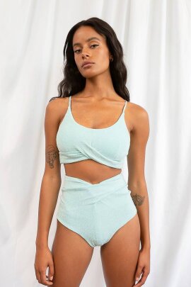 Lunalae Shorts High Waist Paris Crystal Blue M