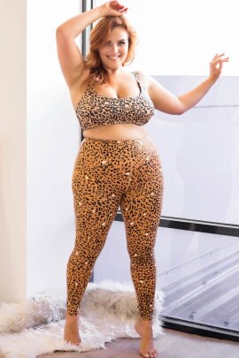 Lunalae Leggings Sticky Grip Brown Leopard XS